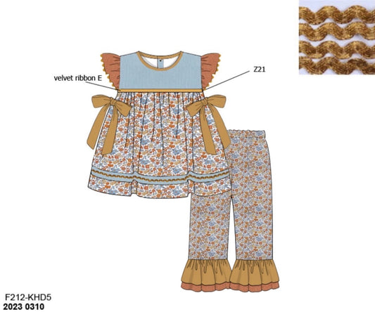 Customer Choice Pre Order 1: Girls Honey Hayride Ruffle Pant Set