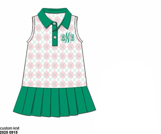 Pre Order 133: Country Club Prep- Girls Knit Tennis Dress