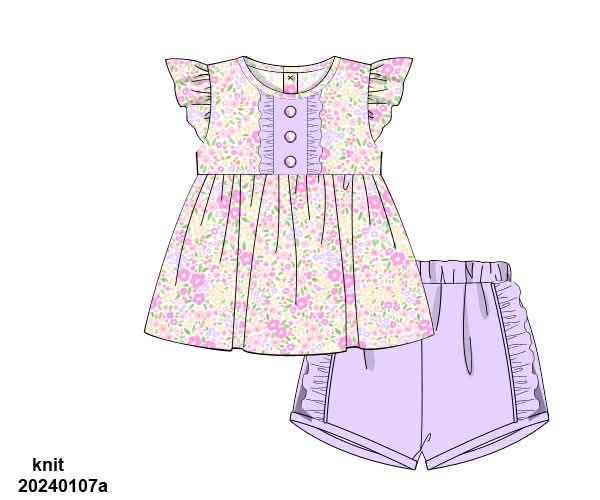 Pre Order 147: Rep Request- Girls Brynn Floral Shortie Set