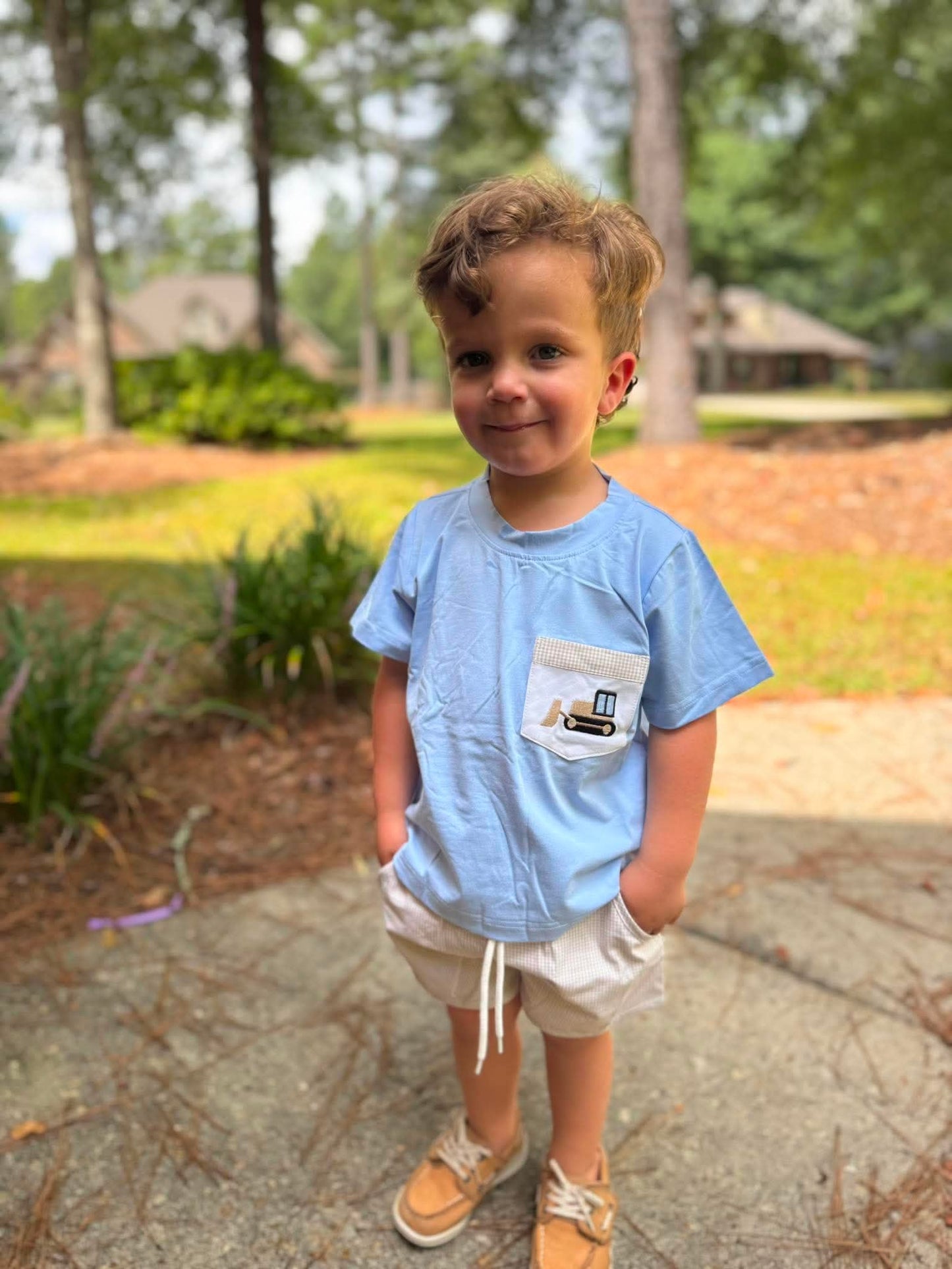 RTS: Boys Mix & Match- Construction Pocket Knit Shirt
