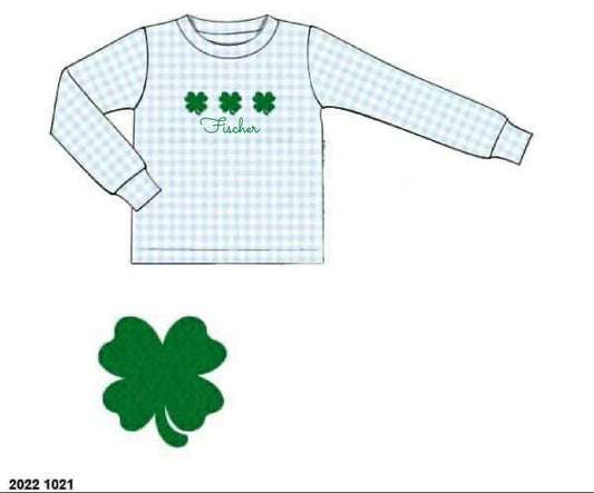 RTS: Boys French Knot Clover Shirt "Fischer"
