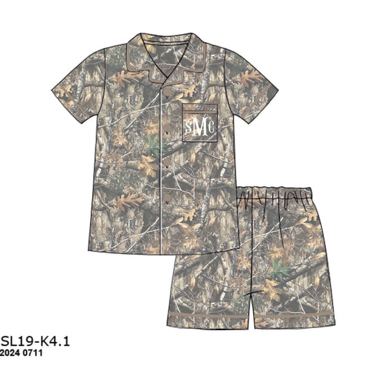 Camo Craze Flash Presale: Lounge- Mom/Mini Woodland Bamboo Button Up Lounge Set