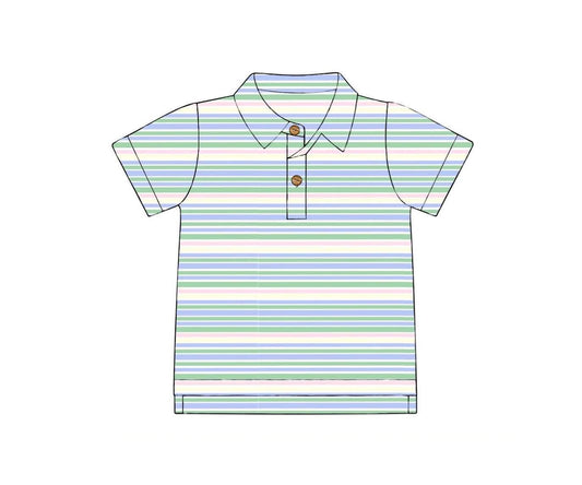 Pre Order 149: Mary-Keene Floral & Stripes- Dad/Mini Knit Polo
