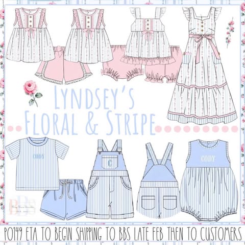 Pre Order 149: Lyndsey's Floral & Stripe- Boys Knit Short Set