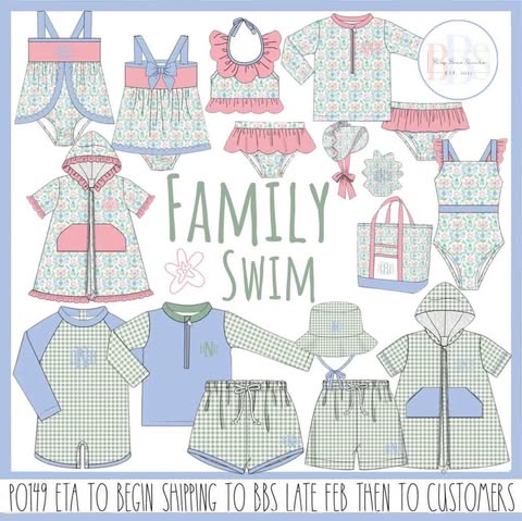 Pre Order 149: Family Swim- Dad/Mini Woven Traditional Swim Shorts