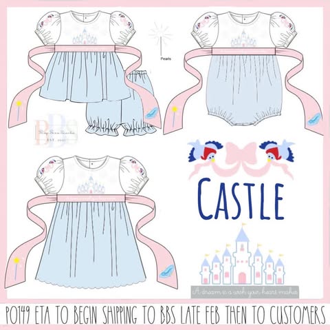 Pre Order 149: Castle- Girls Knit Bubble