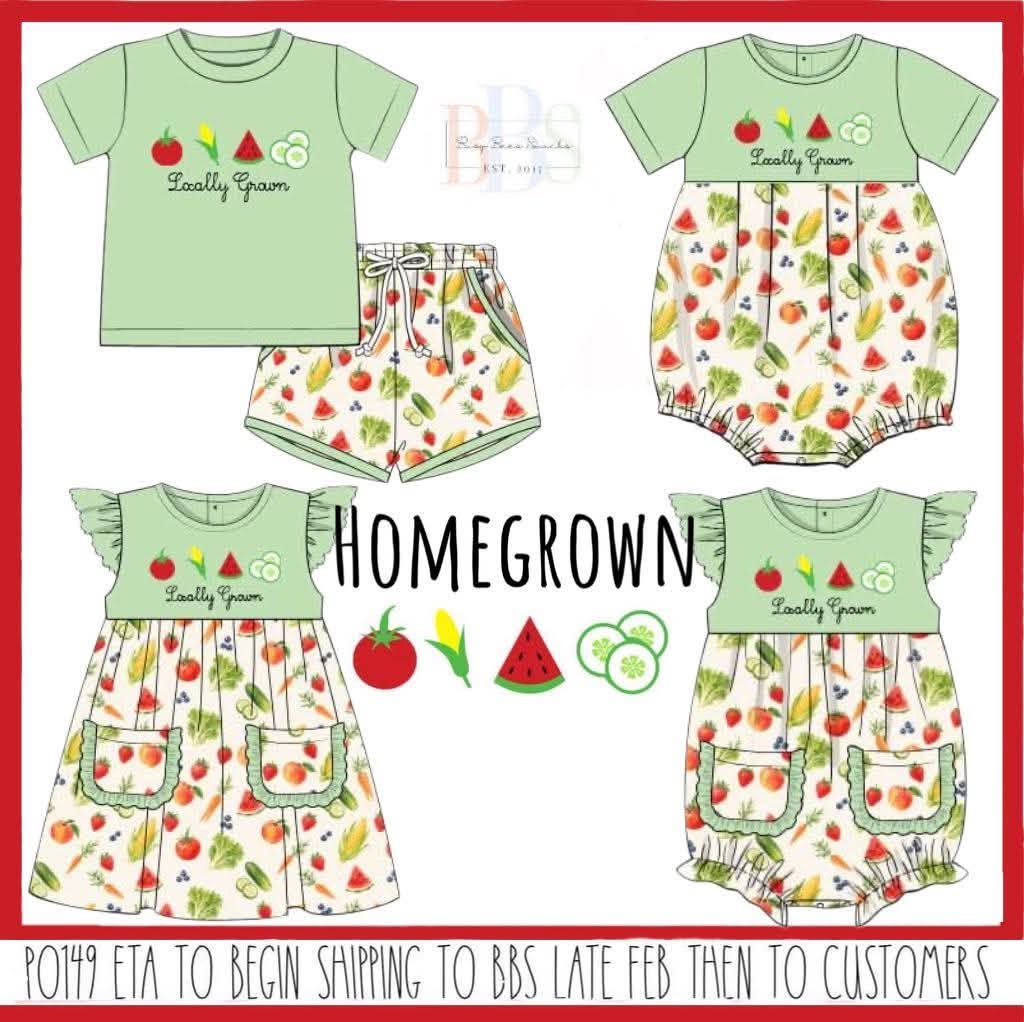 Pre Order 149: Homegrown- Boys Embroidered Bubble