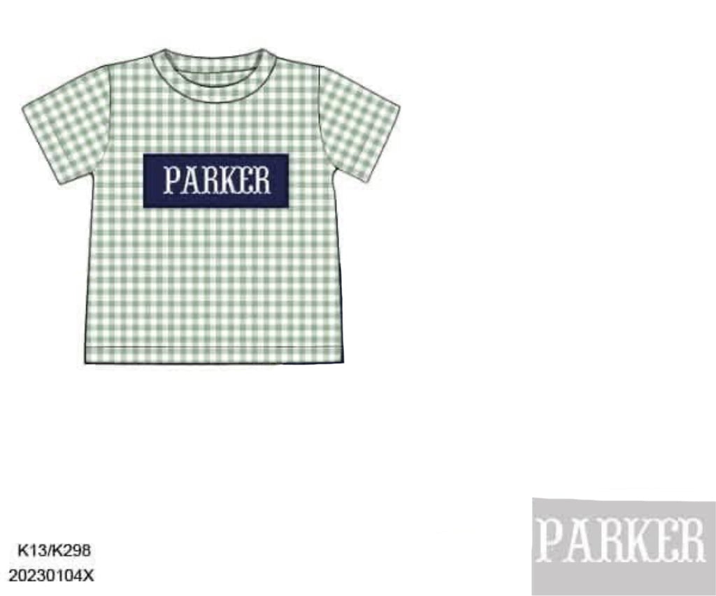 Pre Order 146: Name Smocks- Boys Feldspar Gingham & Navy Knit Shirt