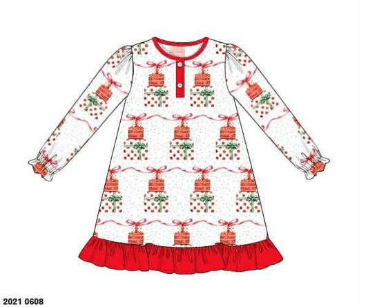 *CHRISTMAS RTS: Watercolor Presents- Girls Knit Gown