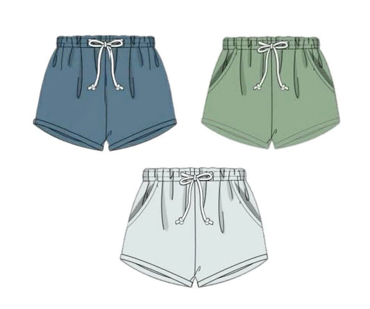 Pre Order 149: Boys Knit Bottoms- 3pc Shortie Short Pack (Stone, Feldspar, Sage)