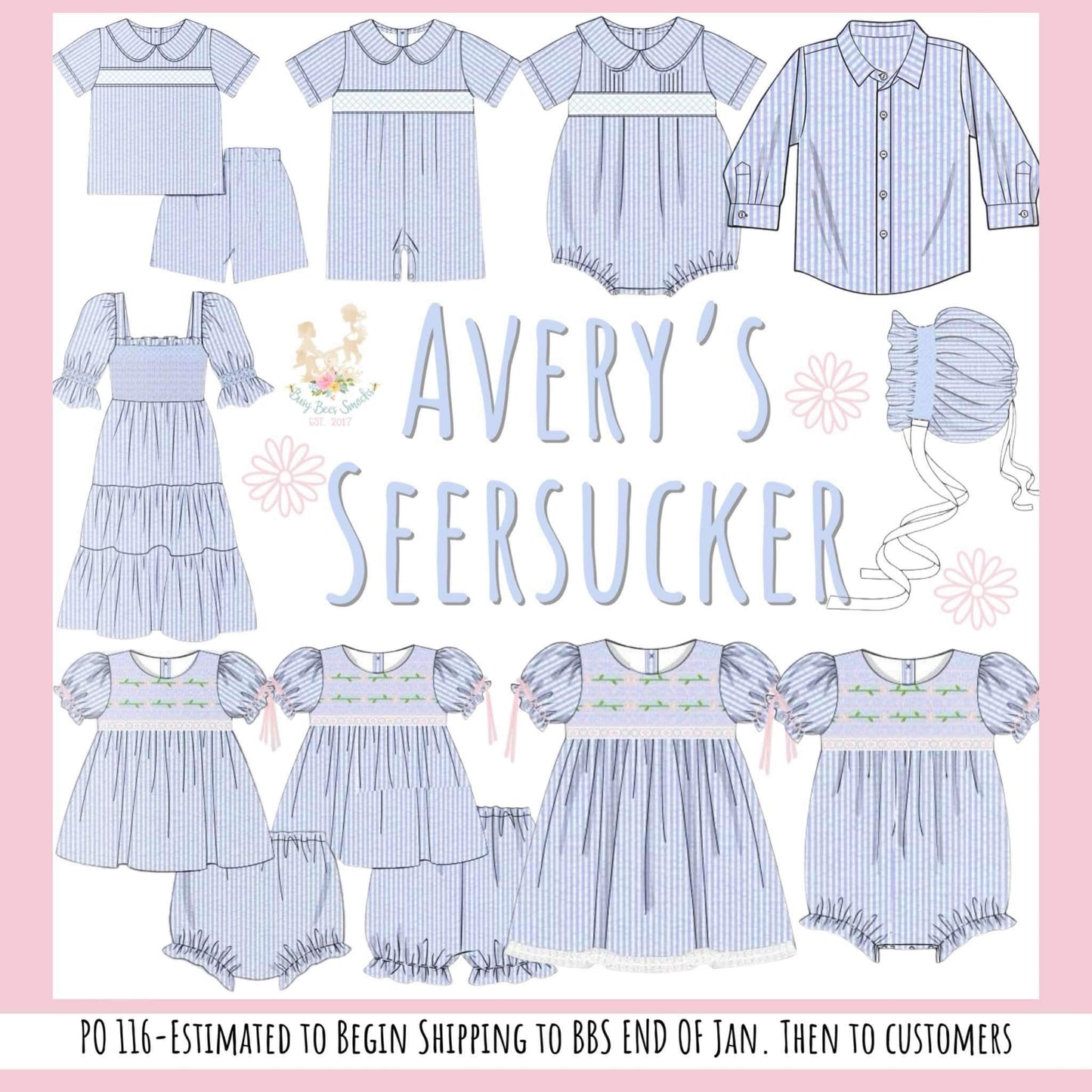 RTS: Avery's Seersucker- Dad/Boys Woven Button Up Shirt