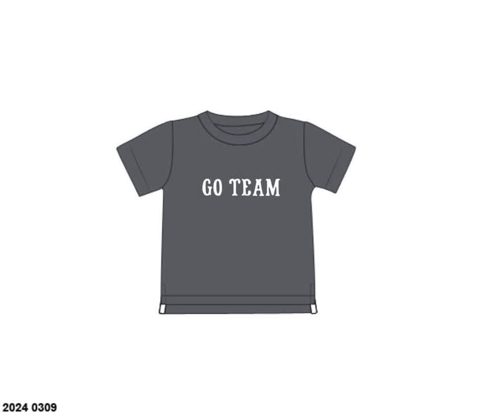 Pre Order 146: Basic Tees- Boys Dark Gray French Knot Knit Shirt