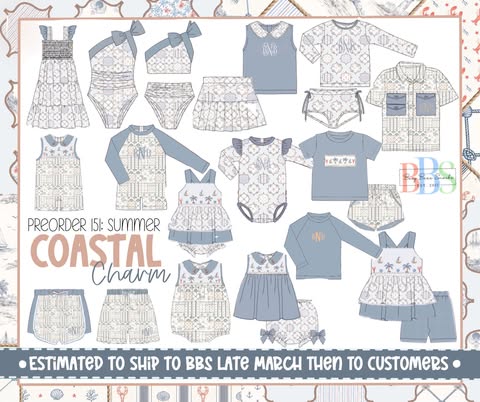 Pre Order 151: Coastal Charm- Girls Smocked Knit Bubble