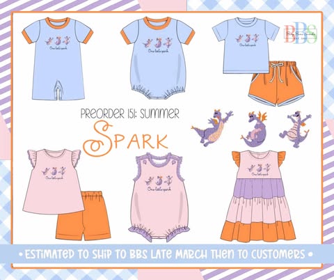 Pre Order 151: Spark- Girls French Knot Bubble