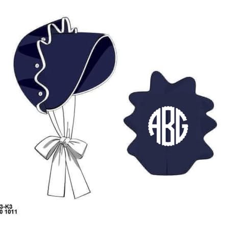 Pre Order 152: Classic Navy Swim- Girls Woven Bonnet