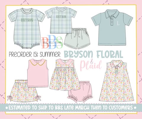 Pre Order 151: Bryson Floral & Plaid- Boys Knit French Knot Bubble