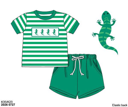 Pre Order 149: Boys Only- Lizard Shortie Set