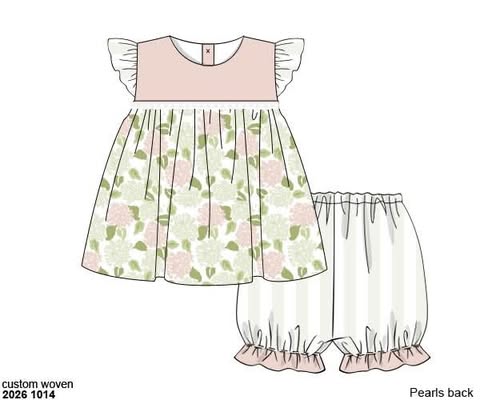 Pre Order 152: Calloway Hydrangeas- Woven Bubble Short Set