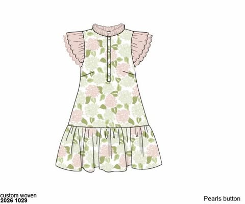 Pre Order 152: Calloway Hydrangeas- Mom/Mini Woven Midi Dress