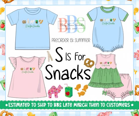 Pre Order 151: Snacks- Girls French Knot Shirt