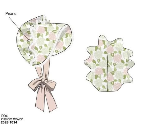 Pre Order 152: Calloway Hydrangeas- Girls Woven Bonnet