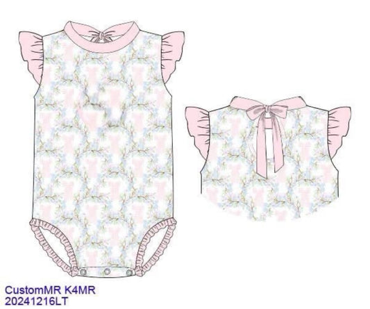 RTS: Chandler Bows- Girls 1pc Rash Guard Swim