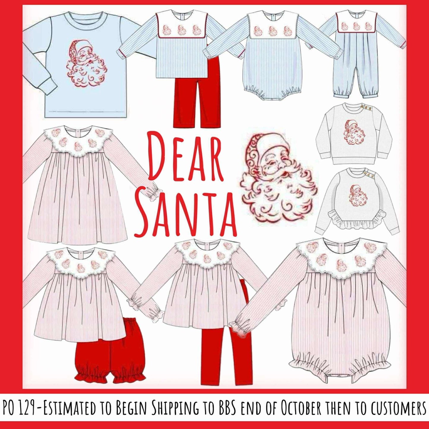 RTS: Dear Santa- Boys Embroidered Bubble