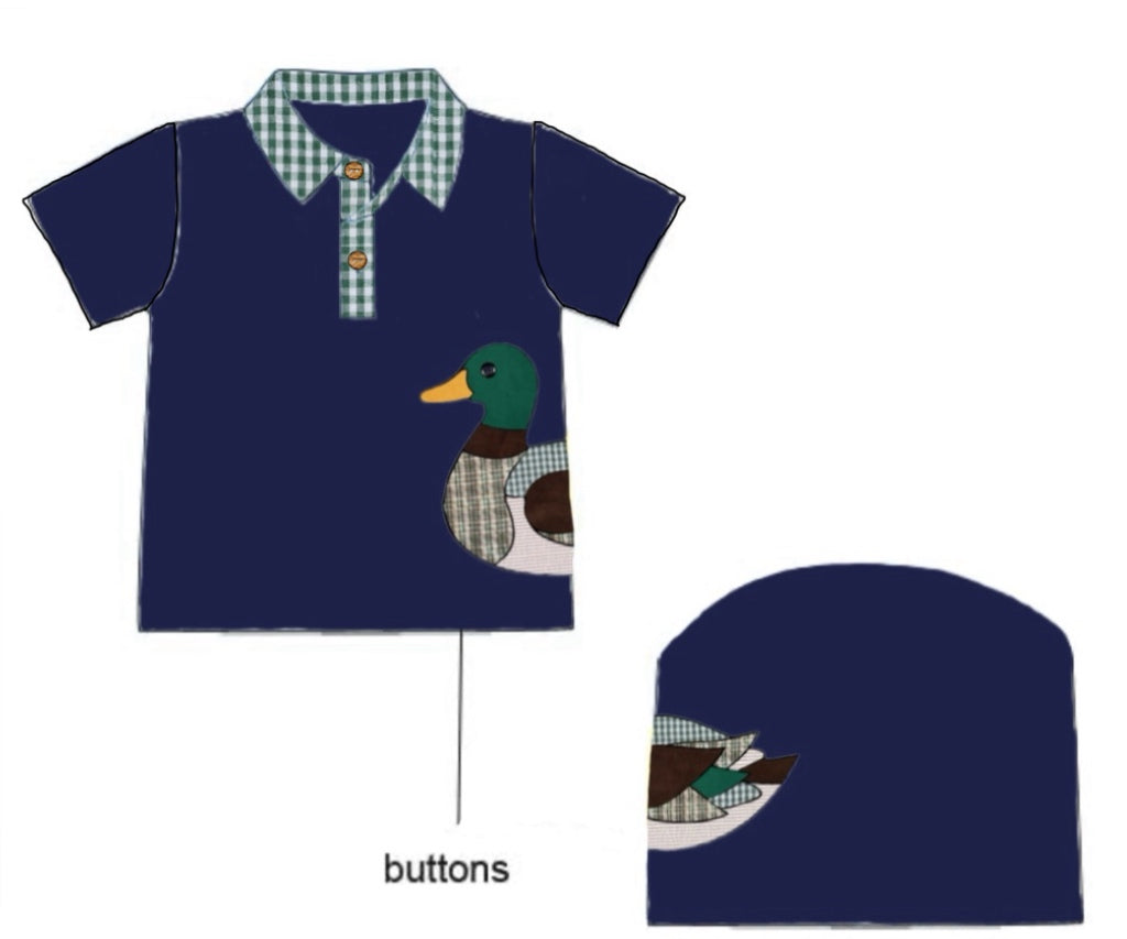 Honey 3: Homestead- Duck: Appliqué Knit Polo