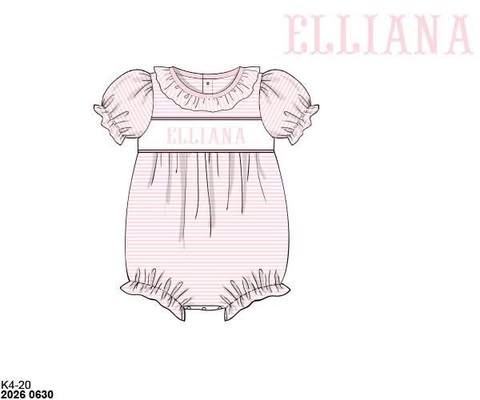 Pre Order 152: Pink & Blue Name Smocks - Girls Knit Bubble