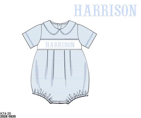 Pre Order 152: Pink & Blue Name Smocks- Boys Knit Bubble