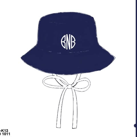 Pre Order 152: Classic Navy Swim- Boys Woven Bucket Swim Hat