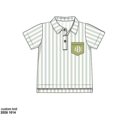 Pre Order 152: Calloway Hydrangeas- Boys Knit Polo