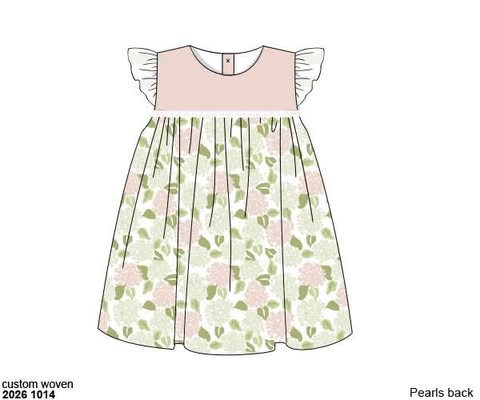 Pre Order 152: Calloway Hydrangeas- Girl Woven Dress