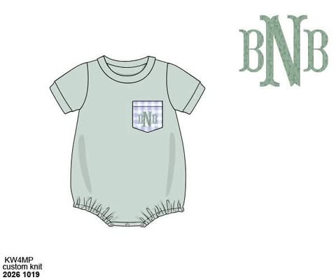 Pre Order 152: Ashley Floral & Gingham- Boys Knit Bubble