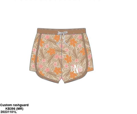 Pre Order 152: Cheetah Tropics- Boys Woven Shortie Swim Shorts