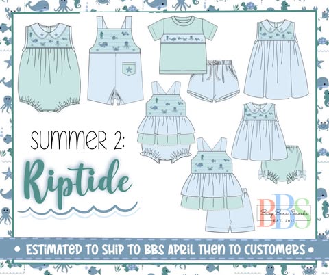 Pre Order 152: Riptide- Boys Smocked Knit Shortall