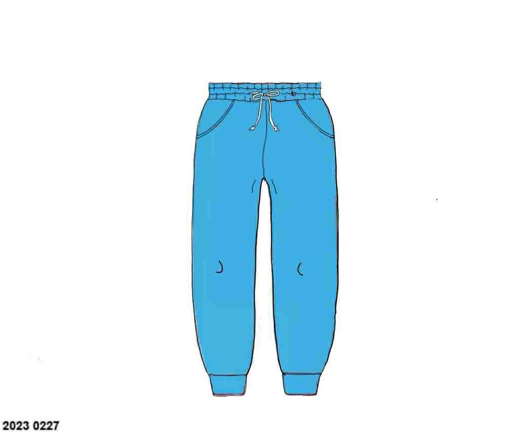 Pre Order 132: Boys Knit Bottoms- Aqua Jogger Pants