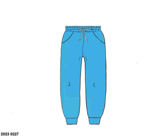 Pre Order 132: Boys Knit Bottoms- Aqua Jogger Pants