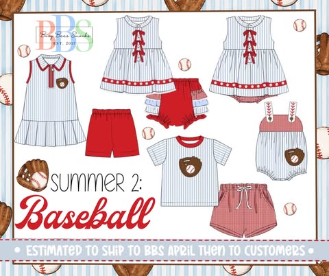 Pre Order 152: Baseball- Boys Knit Bubble