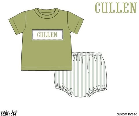Pre Order 152: Calloway Hydrangeas- Boys Name Smock Diaper Set