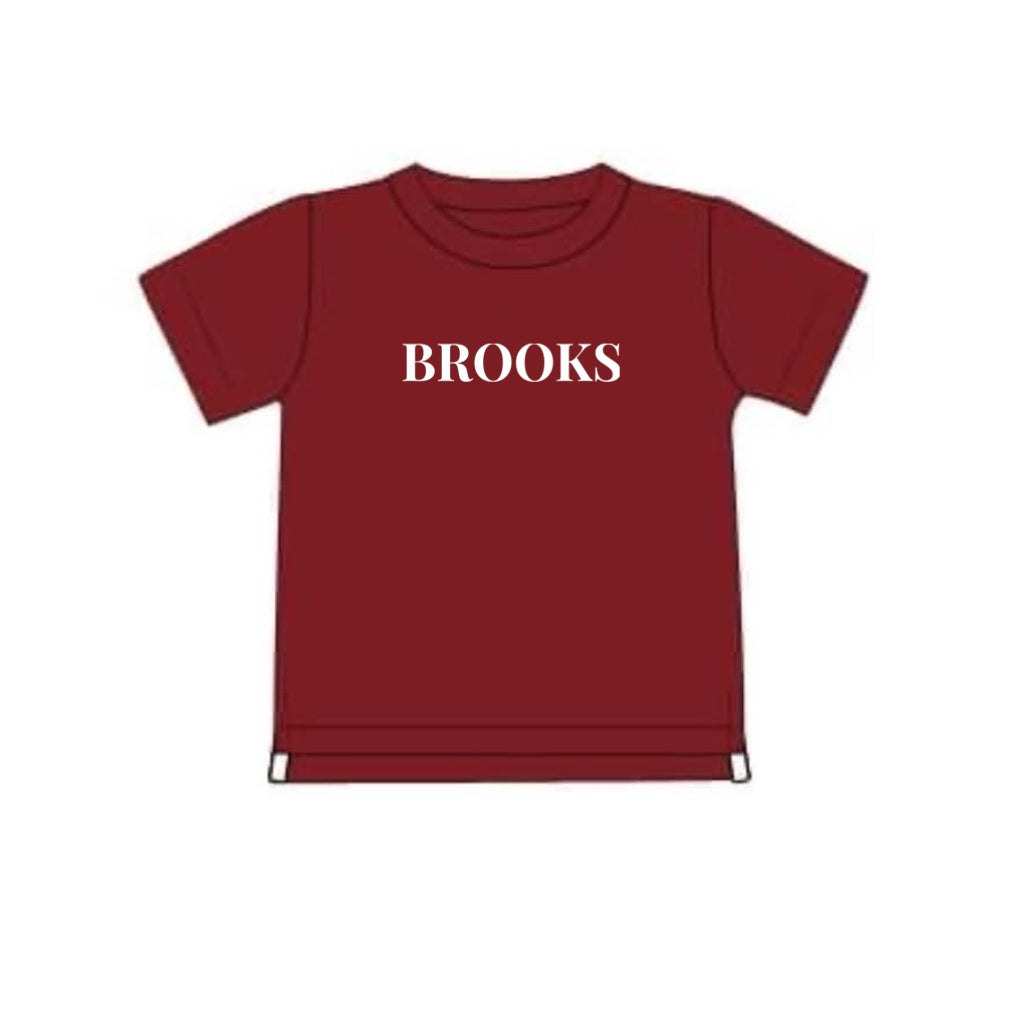 RTS: Boys Knit Shirt- Crimson “BROOKS”