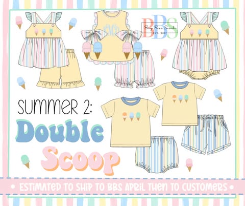 Pre Order 152: Double Scoop- Girls Knit Skirted Bubble