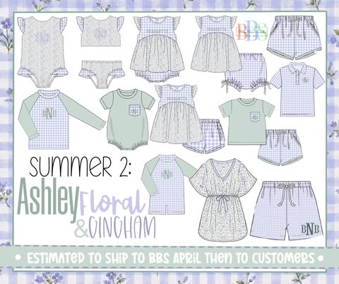 Pre Order 152: Ashley Floral & Gingham- Boys Knit Bubble