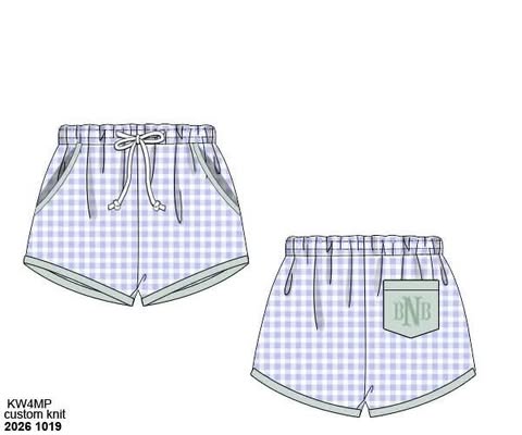 Pre Order 152: Ashley Floral & Gingham- Boys Woven Swim Shorties