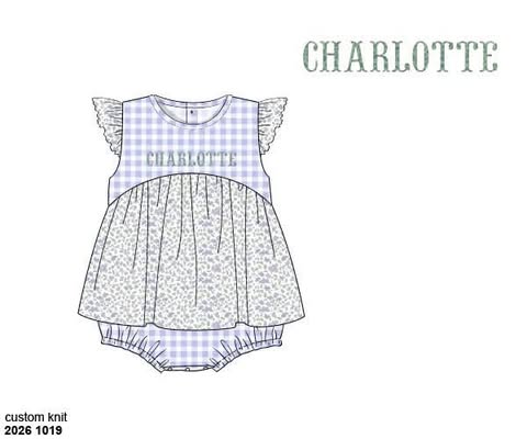 Pre Order 152: Ashley Floral & Gingham- Girls Knit Bubble