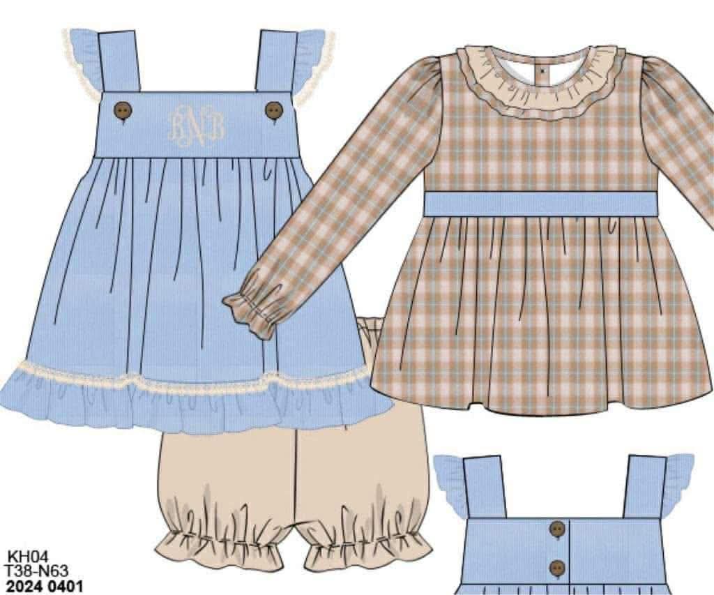 RTS: Will Anders- Girls 3pc Corduroy Bubble Short Set