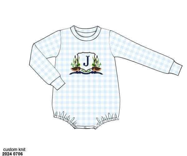 Pre Order 147: Mallard & Bow Crest- Boy Knit Bubble