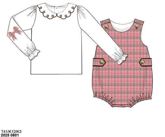 RTS: Pasha Plaids- Girls 2pc Woven Bubble