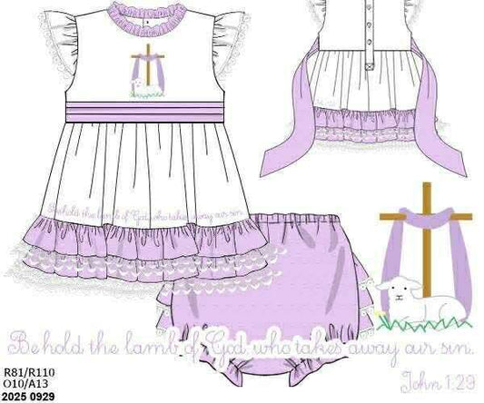 RTS: For God So Loved- Girls Woven Bloomer Set