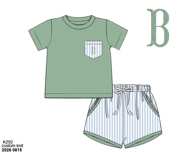 Pre Order 148: Aster & Lane- Boys Knit Shortie Set
